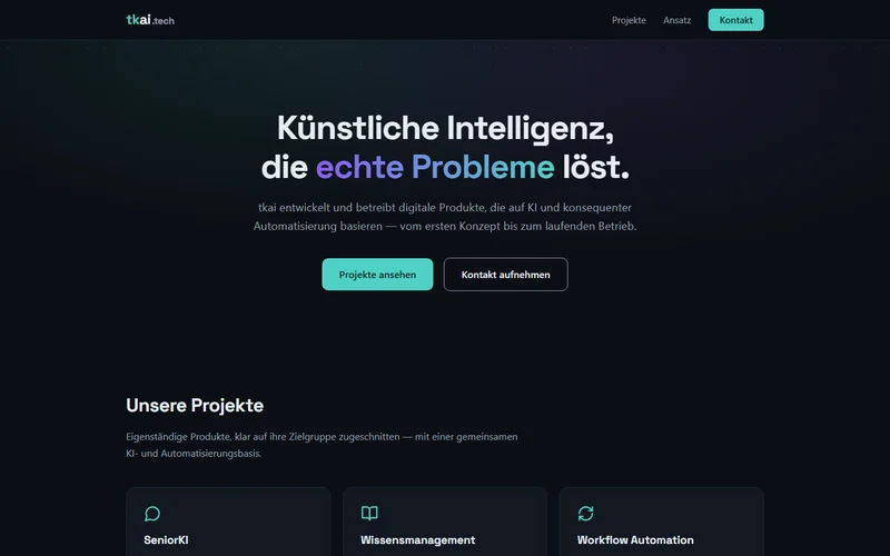 Startseite von tkai.tech