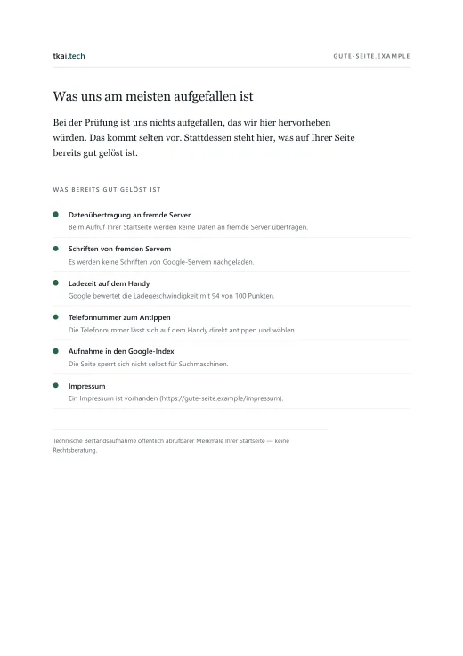 Seite 3 des Musterberichts