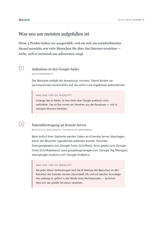Seite 3 des Musterberichts